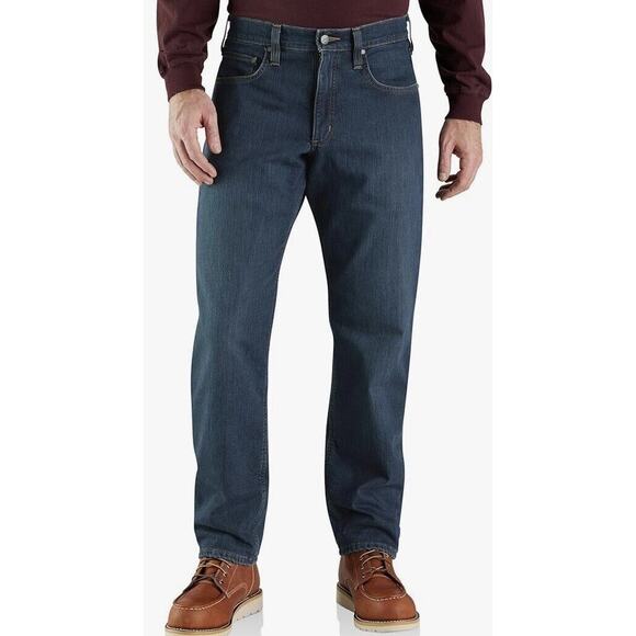 CARHARTT RUGGED FLEX® RELAXED FIT FLEECE LINED 5-POCKET JEANS 48x30 NWT - Picture 1 of 10